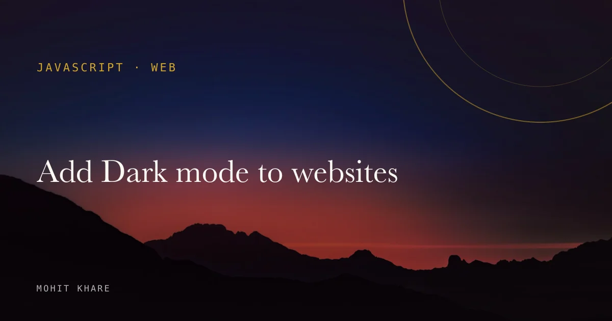 Add Dark mode to websites