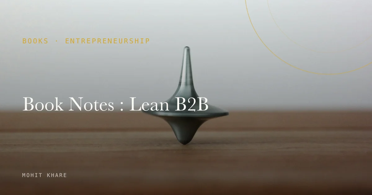 Book Notes : Lean B2B